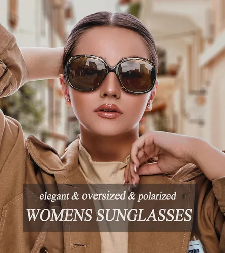 Vista 201 de Joopin Lentes de sol de gran tamaño para mujer, polarizados, grandes, para conducción, protección UV, grandes sombras