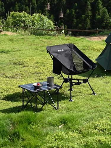 Vista 2 de WildCall Silla de camping plegable ligera, silla antihundimiento