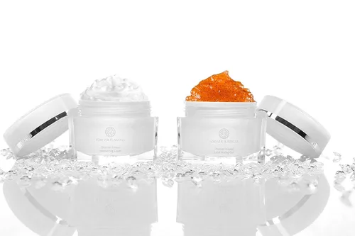 Vista 2 de Forever Flawless Gel exfoliante facial y crema hidratante. Tratamiento facial de dos pasos. Exfoliación de spa en casa e hidratación óptima para un