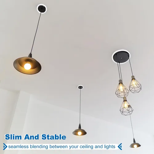 Vista 7 de PATIKIL Anillos Goof para iluminación de lata empotrada de 4 pulgadas, 3 piezas de cubierta de anillos de metal con moldura de goof, diámetro
