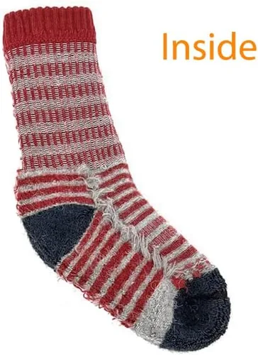 Vista 5 de WARRIOR ALPACA SOCKS - Niños Comfort Acolchado Retro Mini-Stripe Quarter Crew - Unisex con Apliques Antideslizantes
