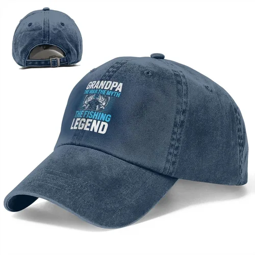 Vista 8 de Grandpa The Man The Myth The Fishing Legend Gorra de béisbol para hombres y mujeres, sombreros ajustables vintage de algodón lavado sombrero