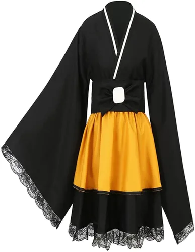 Vista 2 de Disfraz de sirvienta de anime para cosplay disfraz de Halloween para mujer vestido de kimono uniforme