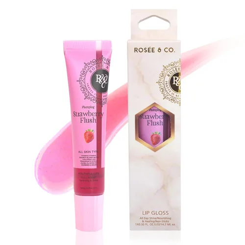 Vista 32 de Rosee - Brillo de labios vegano y libre de crueldad, maquillaje profesional, brillante de larga duración con manteca de karité, hidrata, protege