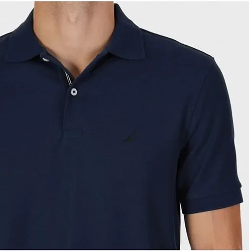 Vista 3 de Nautica playera polo clásica de mangas cortas, color sólido, para hombre