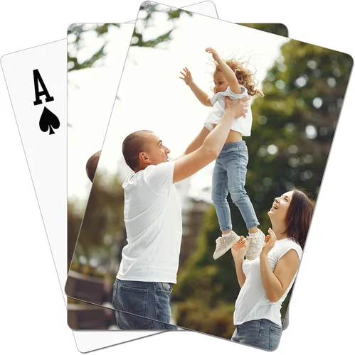 Vista 8 de Cartas de juego con fotos personalizadas: cartas personalizadas con fotos, regalo personalizado para fiestas, bodas y más (estilo 3 (3 fotos))