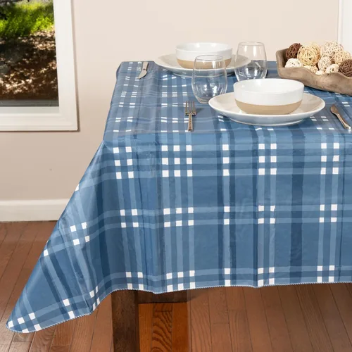 Vista 12 de EVERYDAY LUXURIES Mantel cuadrado impermeable de 52 x 52 pulgadas, resistente a las manchas y a las arrugas. Mantel decorativo de vinilo gris