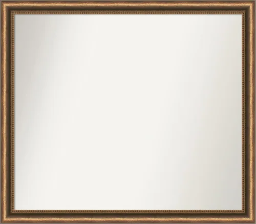 Vista 188 de Amanti Art Espejo de baño de bronce para sobre fregadero, 24 x 24 pulgadas, espejo de tocador cuadrado estrecho de bronce Manhattan, marco de madera