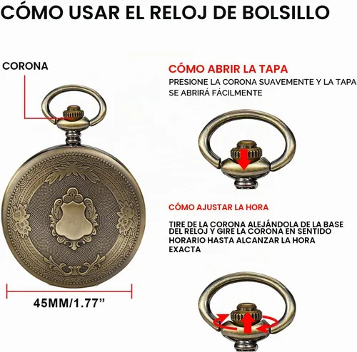 Vista 6 de Smooth Shield Round Case Quartz Pocket Watch Quartz Movement with Chain CF-nuevo53