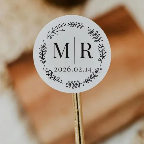 Vista 3 de Pegatinas de boda personalizadas Pegatinas de sobres personalizadas
