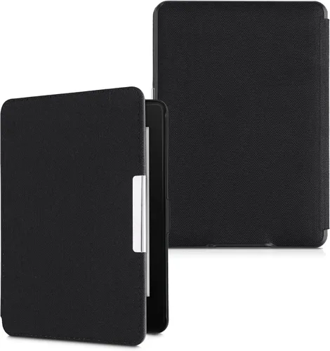 Vista 5 de kwmobile Funda compatible con Amazon Kindle Paperwhite - Funda protectora de nailon para lector electrónico - Negro
