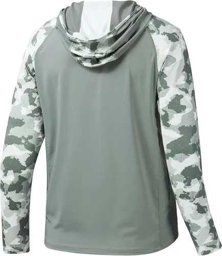 Vista 3 de BASSDASH Camisa de pesca de rendimiento UPF 50 para hombre, sudadera con capucha de camuflaje de manga larga FS17M