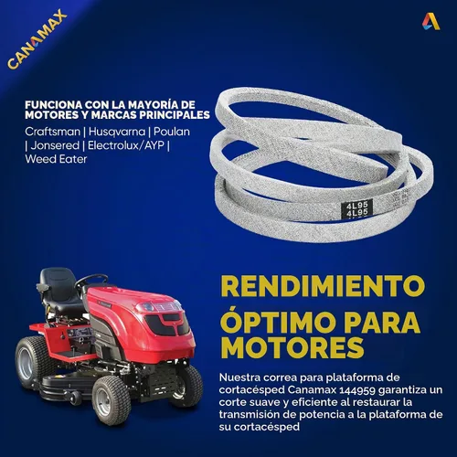 Vista 5 de Canamax 144959 - Cinturón de cubierta de cortacésped – Cable de aramida de 1/2 pulgadas x 95 pulgadas – para cubierta Craftsman LT3000 DLT3000
