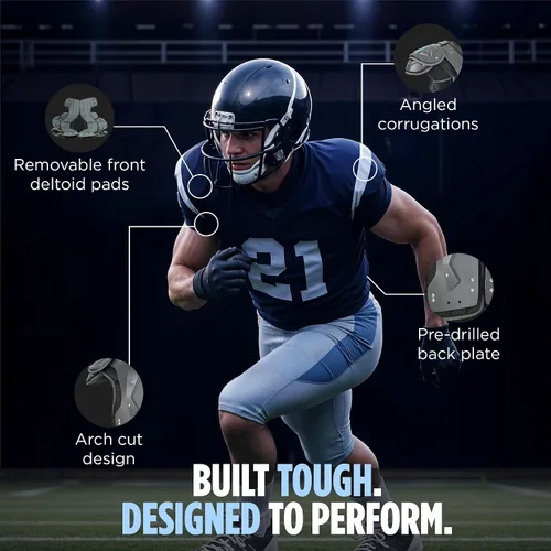 Vista 4 de Sports Unlimited Adult Football Shoulder Pads, Mens Shoulder Pads for Football (Stealth/Xcalibur)