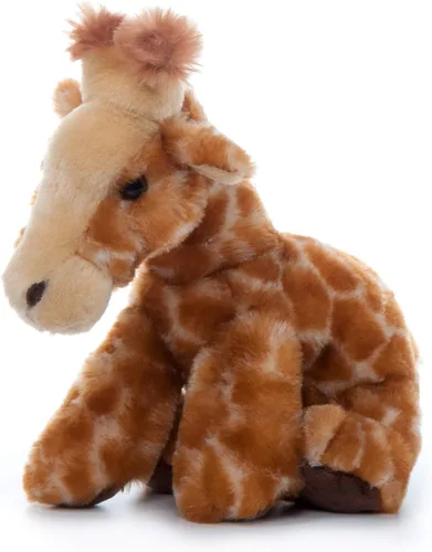 Vista 3 de The Petting Zoo Peluche de jirafa, regalos para niños, animales salvajes del zoológico Onez, juguete de peluche de jirafa de 9 pulgadas