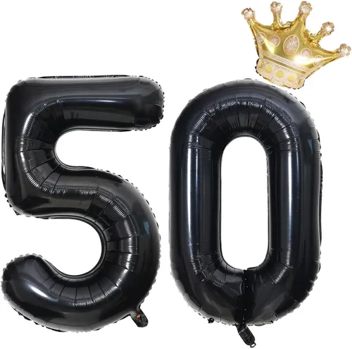 Vista 8 de Globos rosa claro del número 50 de 40 pulgadas con corona, globo de cumpleaños 50 para mujeres, decoraciones de cumpleaños 50, globos de decoración