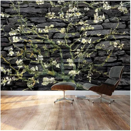 Vista 16 de Wall26 - Papel tapiz en color cobre con estampado de "Almendro en flor" de Vincent Van Gogh