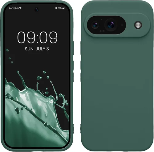 Vista 128 de kwmobile Funda compatible con Google Pixel 9 - Funda protectora delgada de TPU para teléfono - Acabado mate suave - Piedra antigua