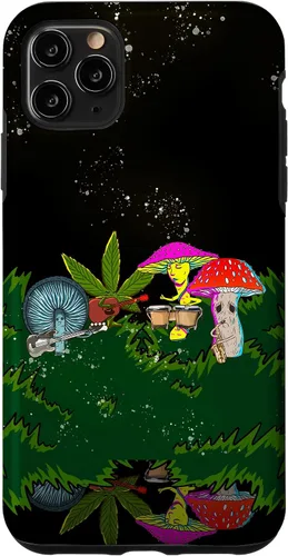 Vista 13 de Jamming Mushrooms Weed - Carcasa para iPhone 17, diseño psicodélico de cannabis 420