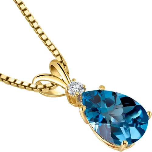 Vista 3 de Peora Dije de oro de 14 quilates para mujer con diamante, elegante diamante solitario en forma de lágrima de 10x7mm 0.394 x 0.276 pulgadas, piedras