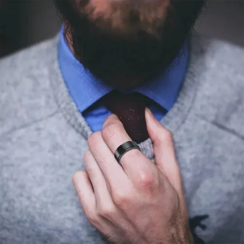 Vista 4 de Anillo giratorio giratorio de acero inoxidable 316L de 0.316 pulgadas para hombres y mujeres, cadena para aliviar la ansiedad, llave griega, runas