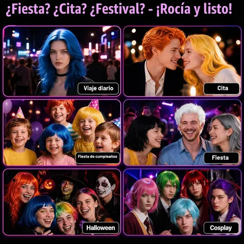 Vista 6 de Spray temporal de color rojo para el cabello para niños, mujeres