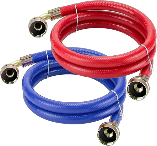 Vista 9 de 6 pies de mangueras premium de acero inoxidable para lavadora con codo de 90 grados, sin plomo, a prueba de explosiones, conexión NPT de 3/4