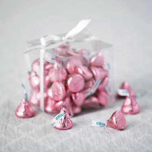 Vista 4 de Hershey besa el chocolate con leche en papel de aluminio rosa bolsa de 1 libra (16 onzas aproximadamente 100 besos) la mejor manera de darte un