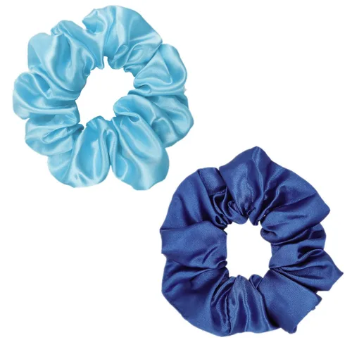 Vista 6 de Sufermoe 12 bandas elásticas para el cabello de seda satinada, color azul surtido de 4.5 pulgadas para mujeres y niñas