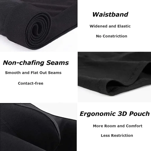 Vista 4 de Robesbon Calzoncillos tipo bóxer de algodón transpirable para hombre, paquete de ropa interior elástica suave