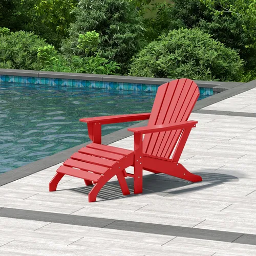 Vista 19 de WestinTrends Dylan - Silla Adirondack para exteriores con otomana, juego de 2 piezas, color negro