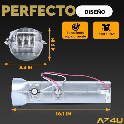 Vista 2 de AZ4U Conjunto de elemento calefactor de secadora sustituye a LG DLE3777E DLE4970W DLE5955W DLE2350W DLEX2650W DLE4801W DLEX2655V DLE3170W DLE2250W