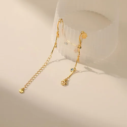 Vista 34 de Tobillera para mujer, chapada en oro de 18 quilates, tobillera con dije de oro, impermeable, para verano, playa, cadena de pie, joyería para regalos