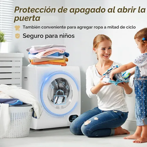 Vista 5 de ROVSUN Secadora de ropa portátil, secadora de tambor de lavandería de carga frontal de alta gama de 110V 850W, secadora eléctrica de 1.5 pies
