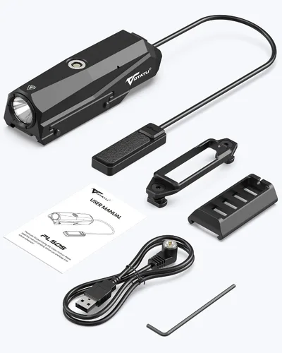 Vista 9 de VOTATU PL50S - Luz de arma de 1450 lúmenes con interruptor de presión, linterna Picatinny recargable para rifle, USB magnético recargable, modos