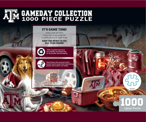 Vista 3 de MasterPieces Rompecabezas de 1000 piezas para adultos, NCAA de Texas A&M Aggies Gameday de 19.25 x 26.75 pulgadas