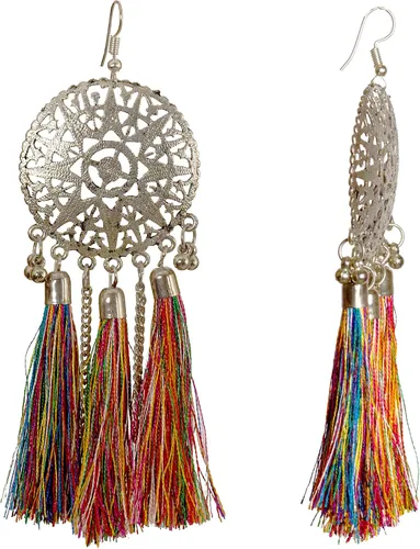 Vista 2 de DESI HAWKER - Pendientes de plata oxidados para Bali Jhumki Jhumka