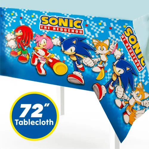 Vista 10 de Kit de Fiesta de Cumpleaños de Sonic The Hedgehog - Suministros Completos para 10, Decoraciones Temáticas de Videojuegos, Pancarta con Licencia