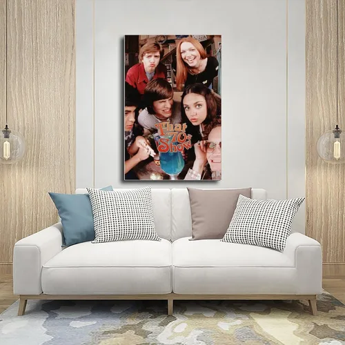 Vista 5 de Póster en lienzo con texto en inglés "That '70s Show Sitcom 11", pinturas para decoración de sala de estar, dormitorio, estilo sin marco, estilo sin