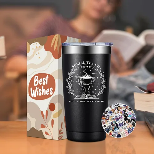 Vista 2 de BIRGILT Suriel Tea Co Velaris Taza 20oz - Regalos de Mercancía Acotar para Lectores Amantes de los Libros Mujeres - Taza de A Court of Thorns and