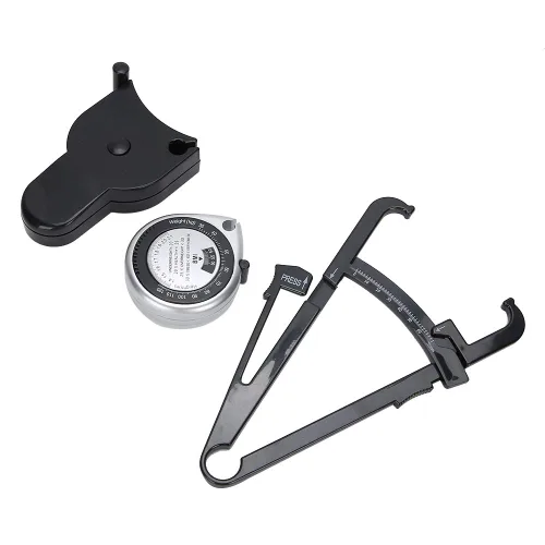 Vista 8 de Dioche Calibrador de grasa corporal y cinta métrica para cuerpo, pinza de grasa regla de medición corporal, cinta métrica para herramientas