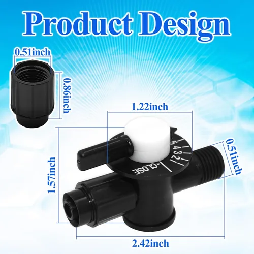 Vista 5 de R172060 Válvula de control de 1/4 pulgada con tuerca apta para alimentador automático del arco iris Compatible con alimentador automático