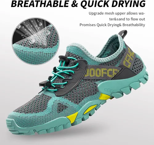 Vista 2 de SOBASO Zapatos de agua para mujeres y hombres, secado rápido, para natación, playa, zapatos acuáticos para deportes acuáticos, buceo, senderismo