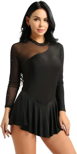 Vista 3 de easyforever Vestido de ballet latino para mujeres, adolescentes, uniforme de equipo de patinaje, falda tutú, leotardo
