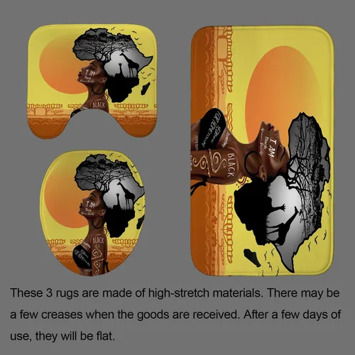 Vista 4 de Jayden Madge - Juego de 4 cortinas de ducha para mujer afroamericana, citas inspiradoras, atardecer, safari, animales, tribal, niña afro, orgullosa