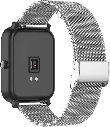 Vista 7 de Correa de malla metálica de acero inoxidable compatible con Fitpolo GTX12/ENOMIR GTX12/Tensky GTX12 Correa de reloj para mujeres y hombres, correa