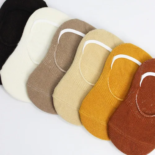 Vista 5 de Calcetines invisibles para bebés, 6 pares, calcetines para recién nacidos, algodón antialérgico, calcetines tobilleros de corte bajo para niños