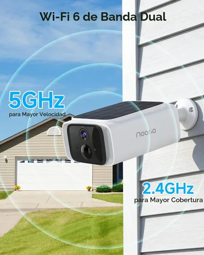 Vista 2 de Noorio Cámara de seguridad solar SB400 2K, inalámbrica para exteriores