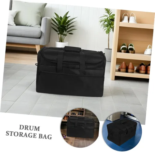 Vista 8 de Bolsa de tambor resistente con diseño simple de cremallera, bolsa de tambor de tela Oxford para cajón y accesorios, conveniente estuche