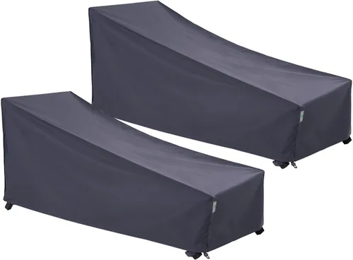 Vista 10 de F&J Outdoors Funda Impermeable Resistente a los Rayos UV de Servicio Pesado para Silla Tumbona de Patio, Paquete de 2, 79"Lx30"Ax30"Al, Beige